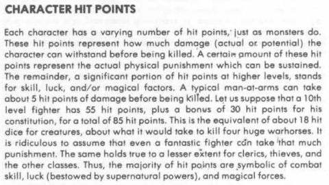 Text on HP from AD&D.