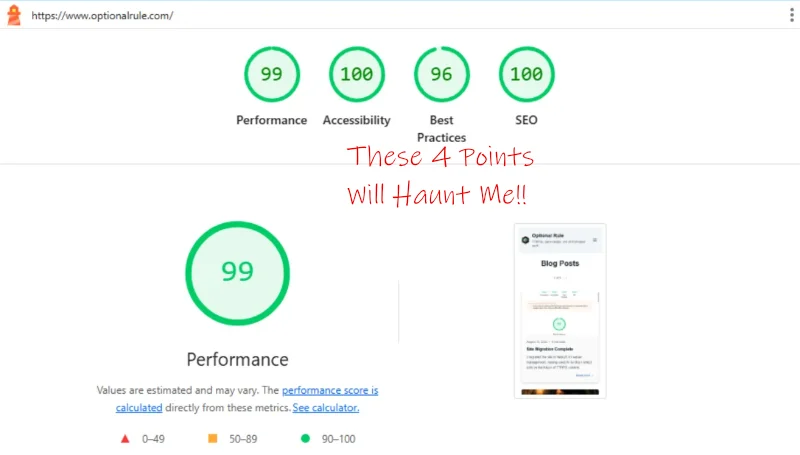 Lighthouse scores under NextJS